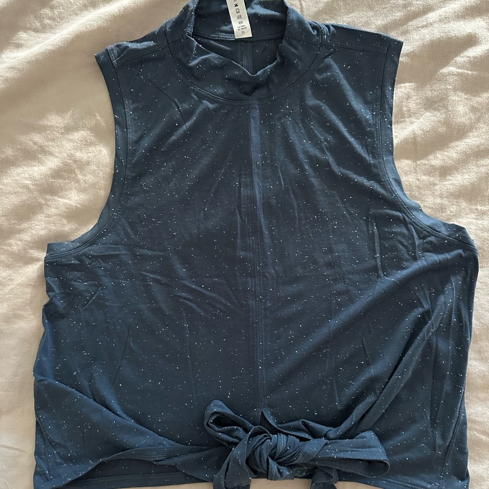 Lululemon Cowl Neck Front Tie Speckled Crop Top